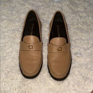 Coach Tan Moccasin Loafer with Slip-On Design